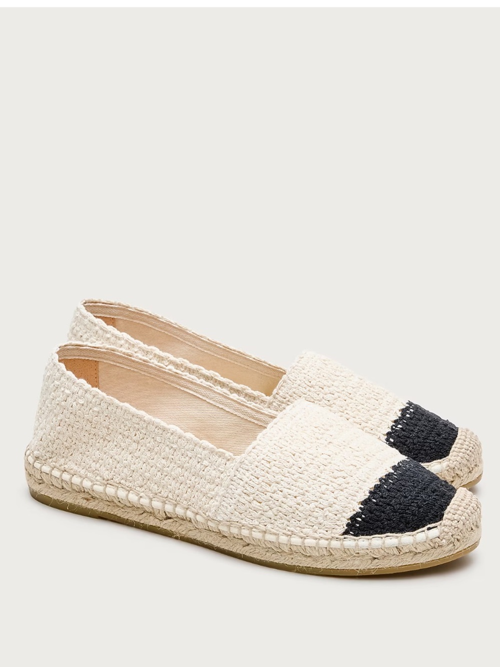 J.Crew Made-in-Spain two-tone crochet espadrilles